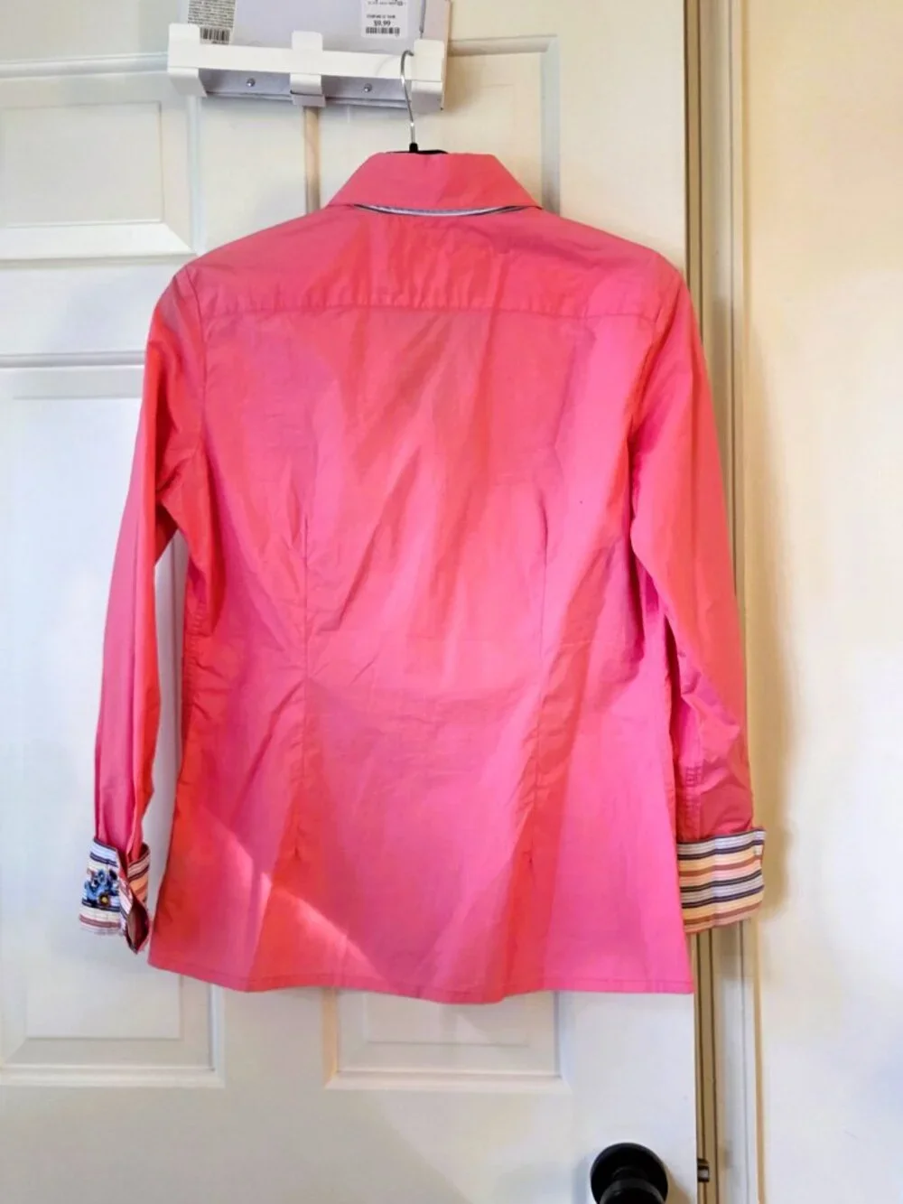 Robert Graham Pink Button Down Embroidery Striped Cuff Shirt Fits Cotton Ribbon - Picture 3 of 16